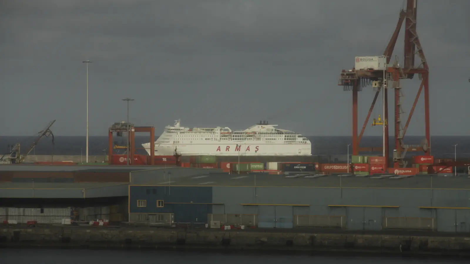 Ferry Armas Volcan de Tinamar entering the port of Las Palmas on Gran Canaria.