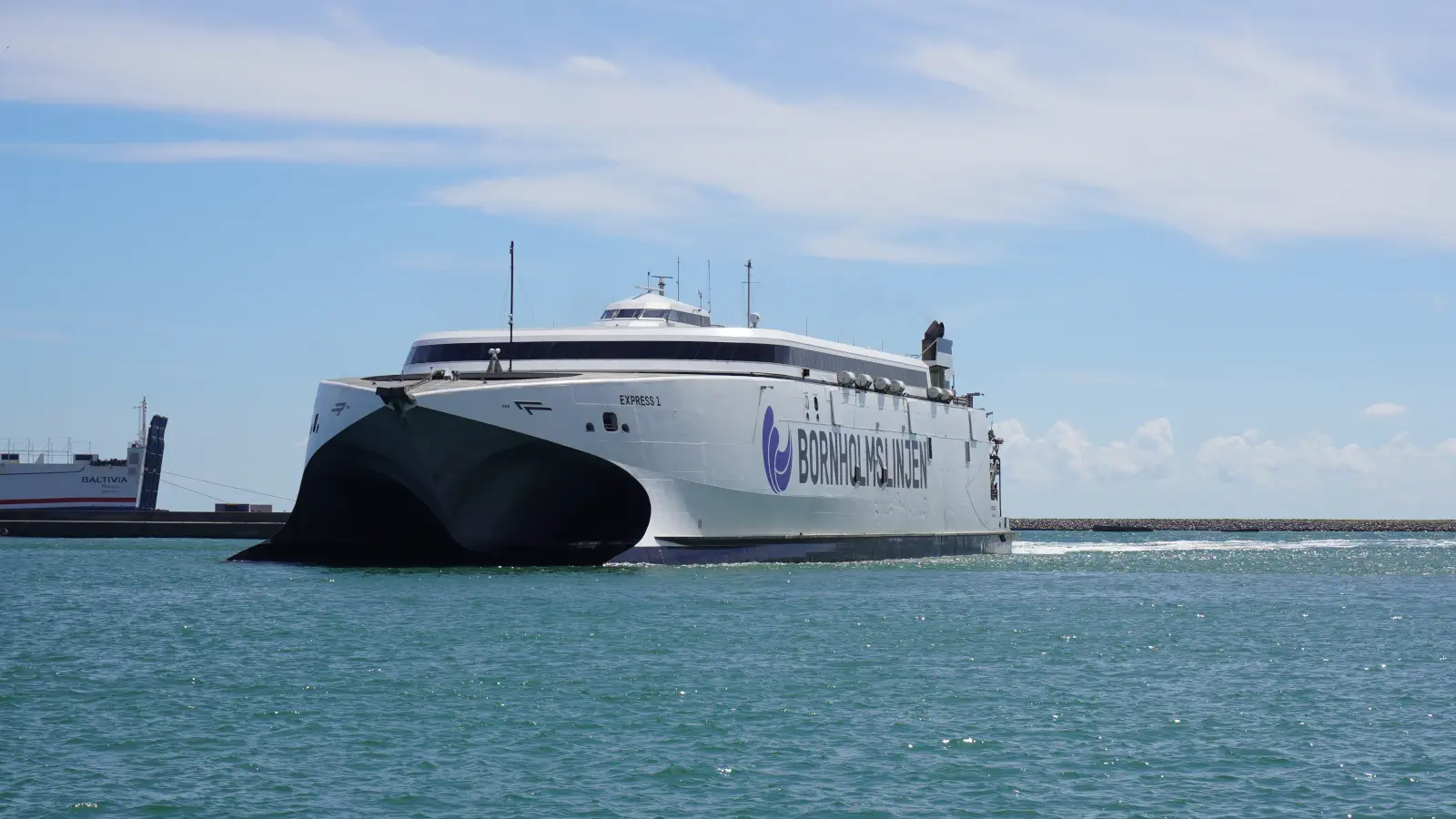 The Bornholmslinjen Ferry Express 1 entering the port of Ystad.