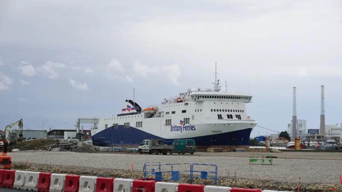 The Brittany Ferries Ferry Etretat in the port of Le Havre.