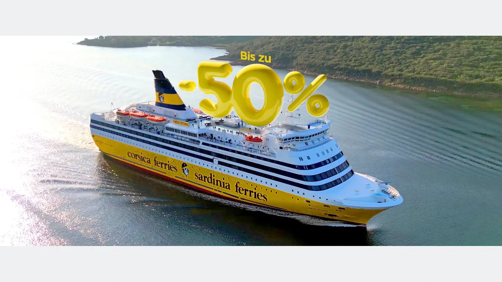 Corsica Ferries summer discount - save 50% on the Special fare.