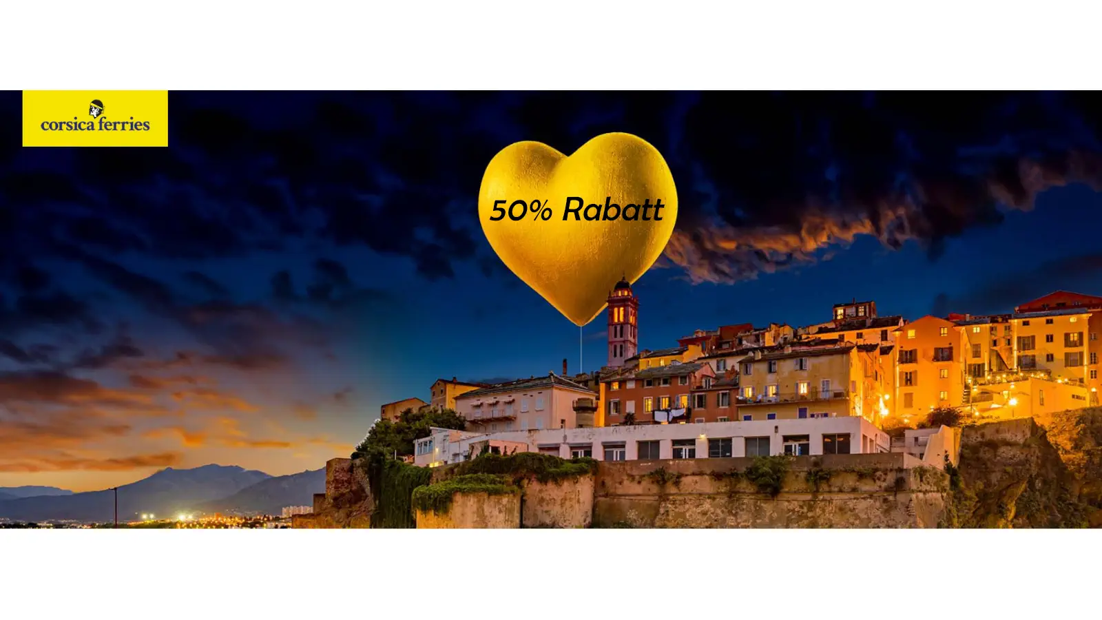 Corsica Ferries 50% discount for Valentine's Day 2024