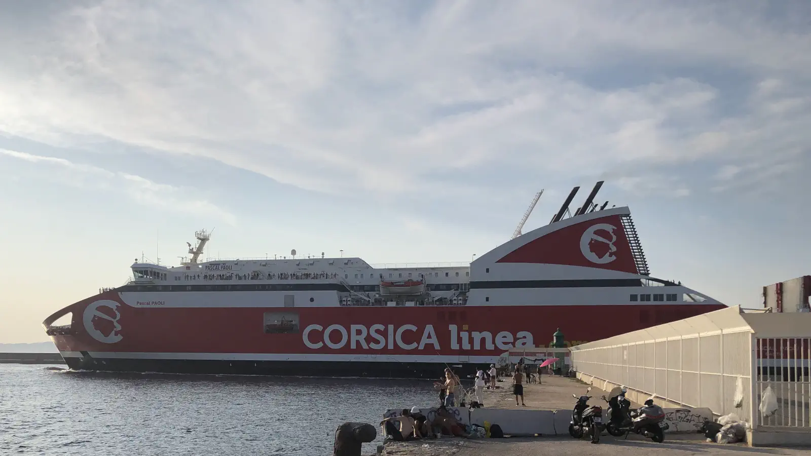 The Corsica Linea Ferry Pascal Paoli leaves the port of Marseille for Bastia in Corsica.