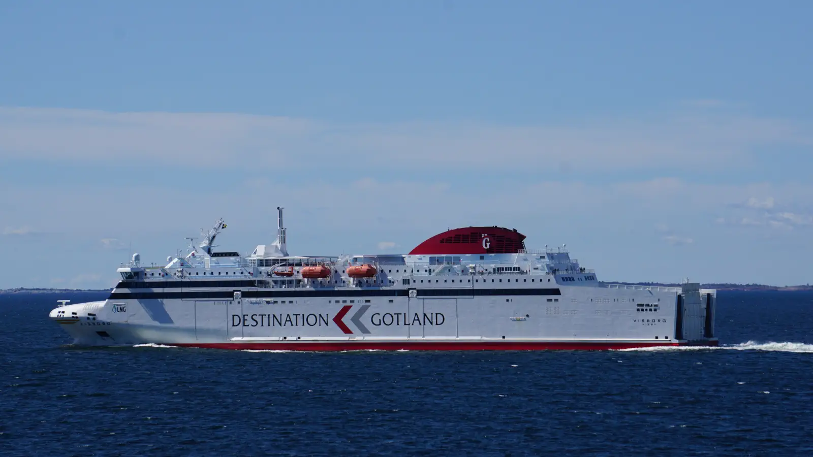 Gotland Ferry MS Visborg on the way from Nynashamn to Visby on Gotland.
