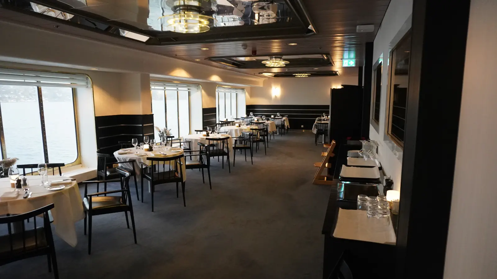 The Explorer restaurant on the DFDS Seaways Ferry Crown Seaways.
