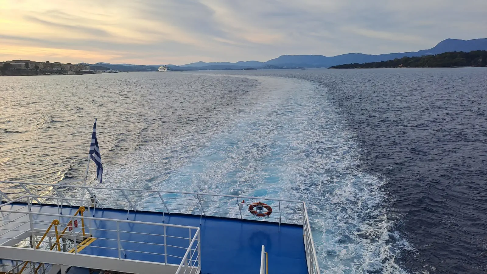 View of the Adriatic Sea from a Ferry between Italy and Greece.