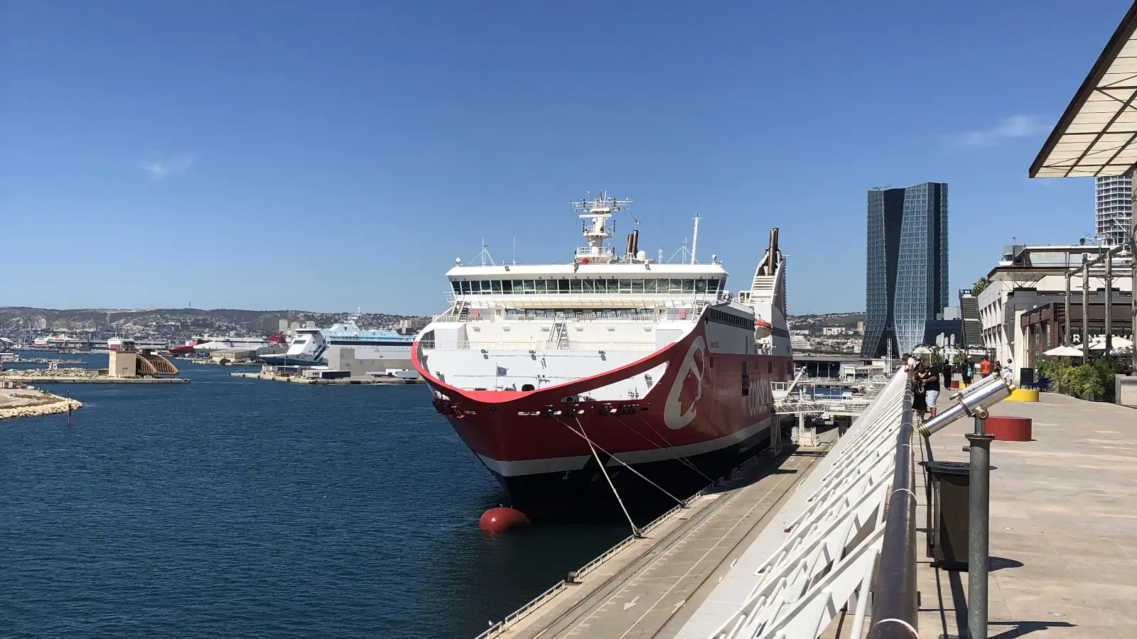 The Ferry Pascal Paoli from Corsica Linea in the port of Marseille.