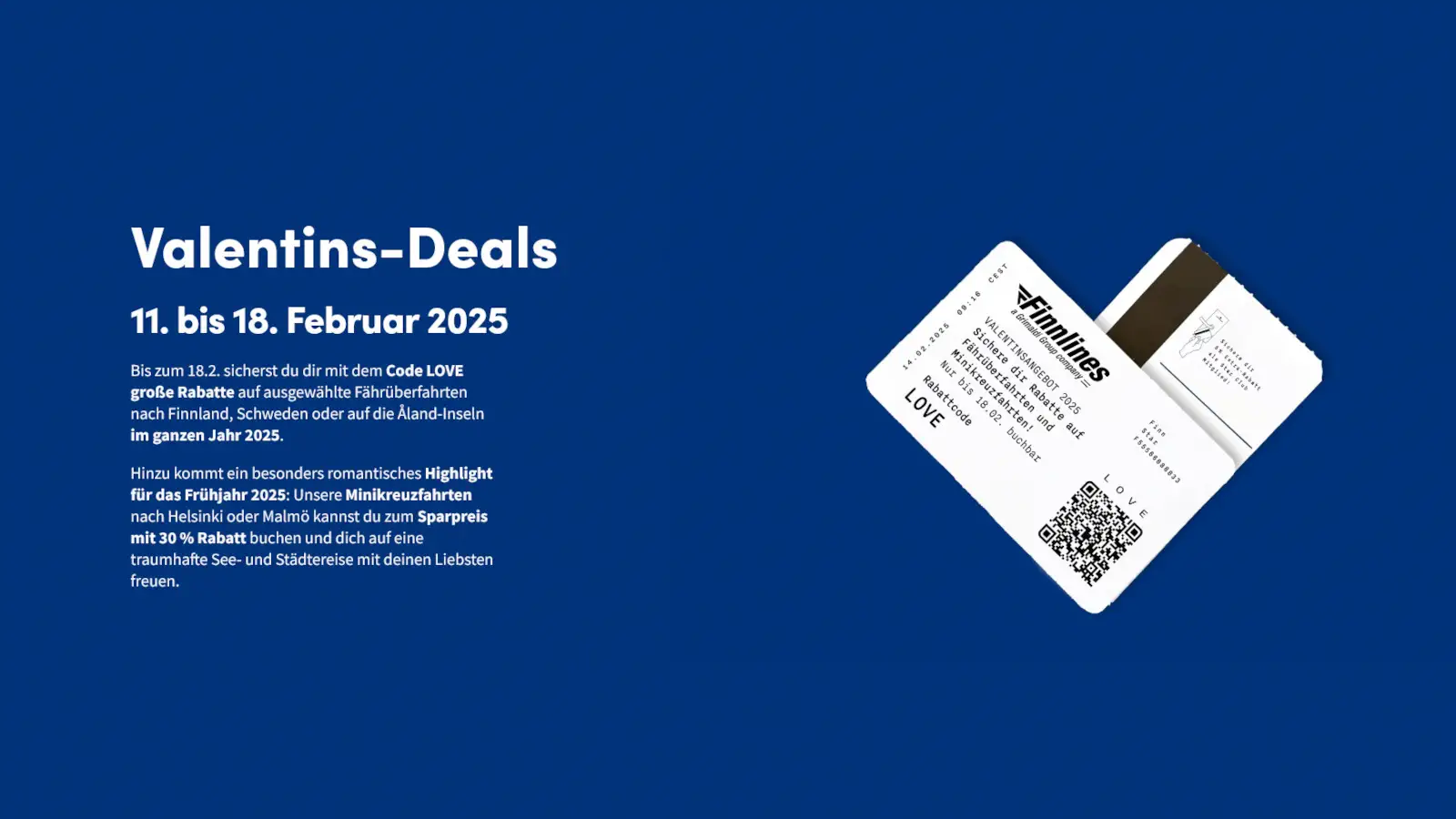 Finnlines Valentine's Day offer with 50% discount