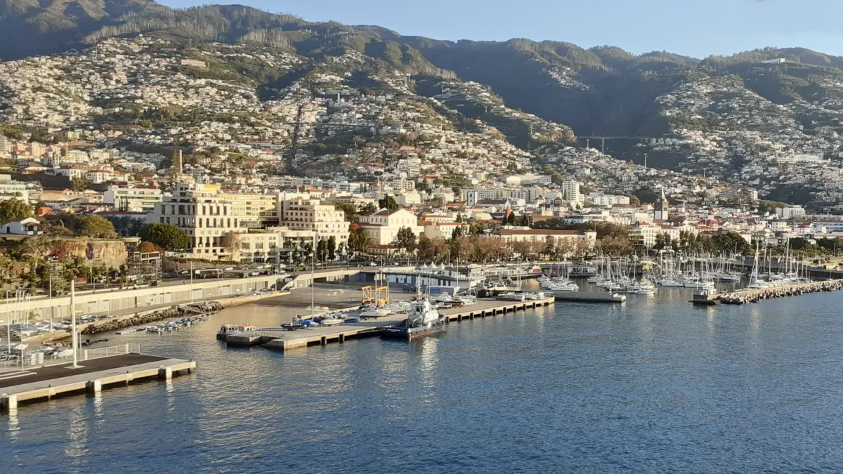 View of the port city of Funchal on the island of Madeira.