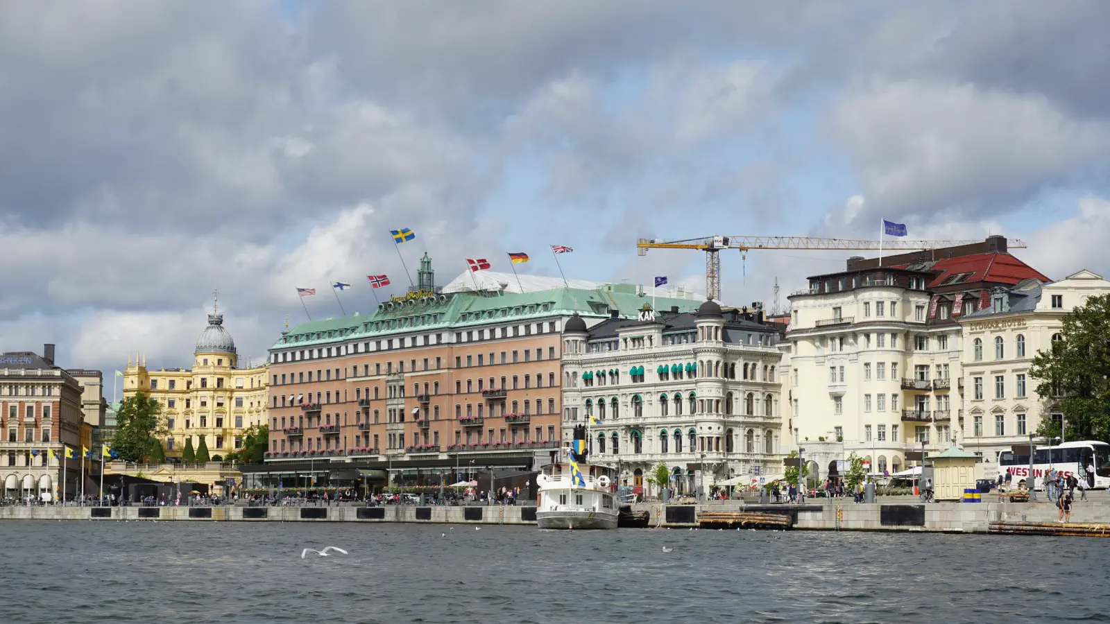 View of the Grand Hotel Stockholm and the Swedish Commercial Bank.