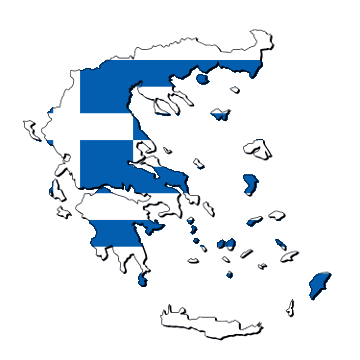 Map and flag of Greece