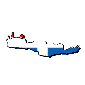 Map and flag of Crete