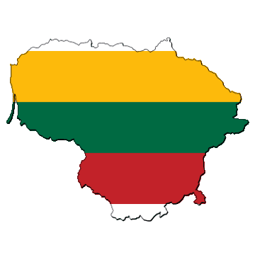 Map and flag of Lithuania
