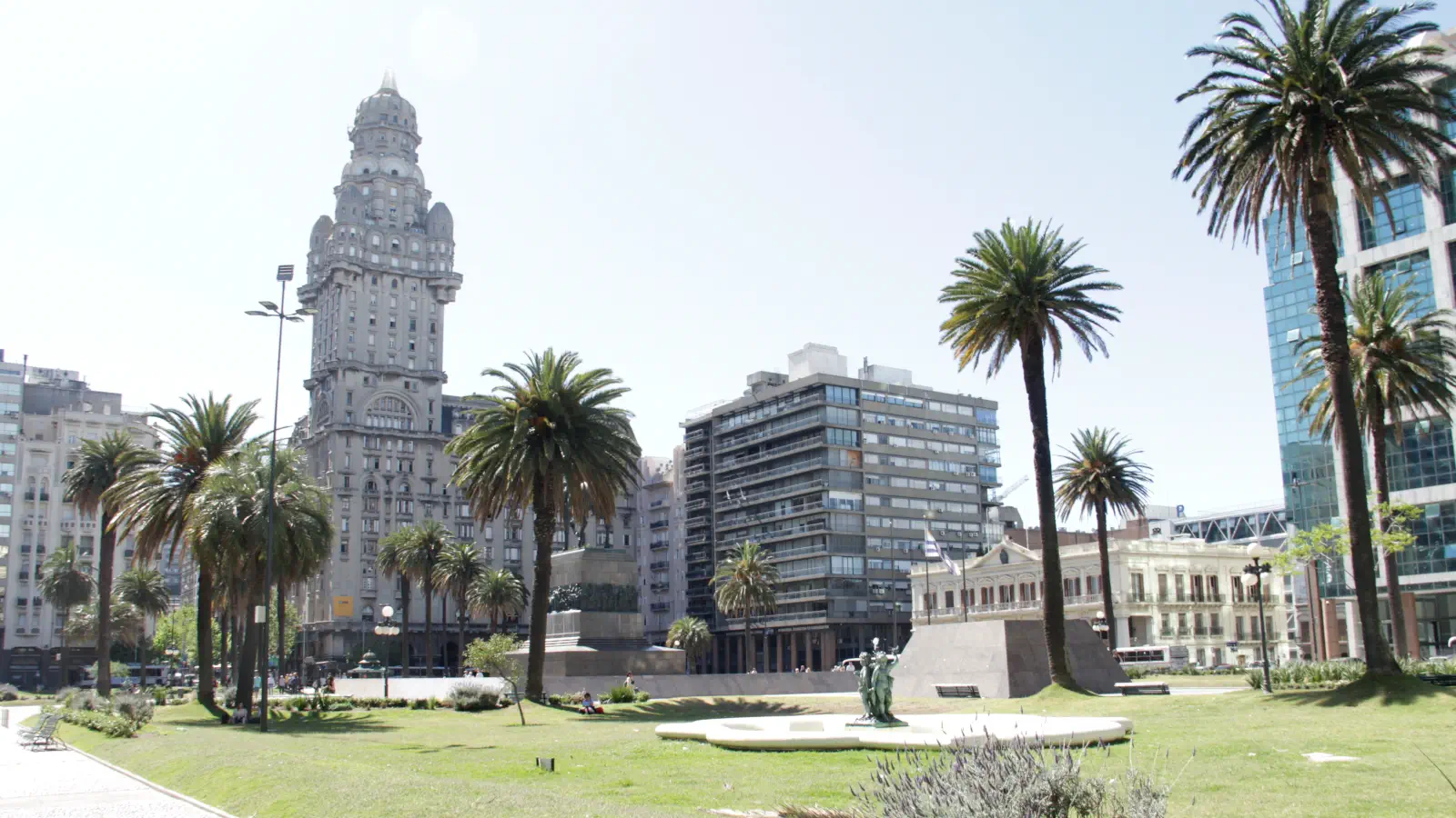 View of the Independence Square in Montevideo.