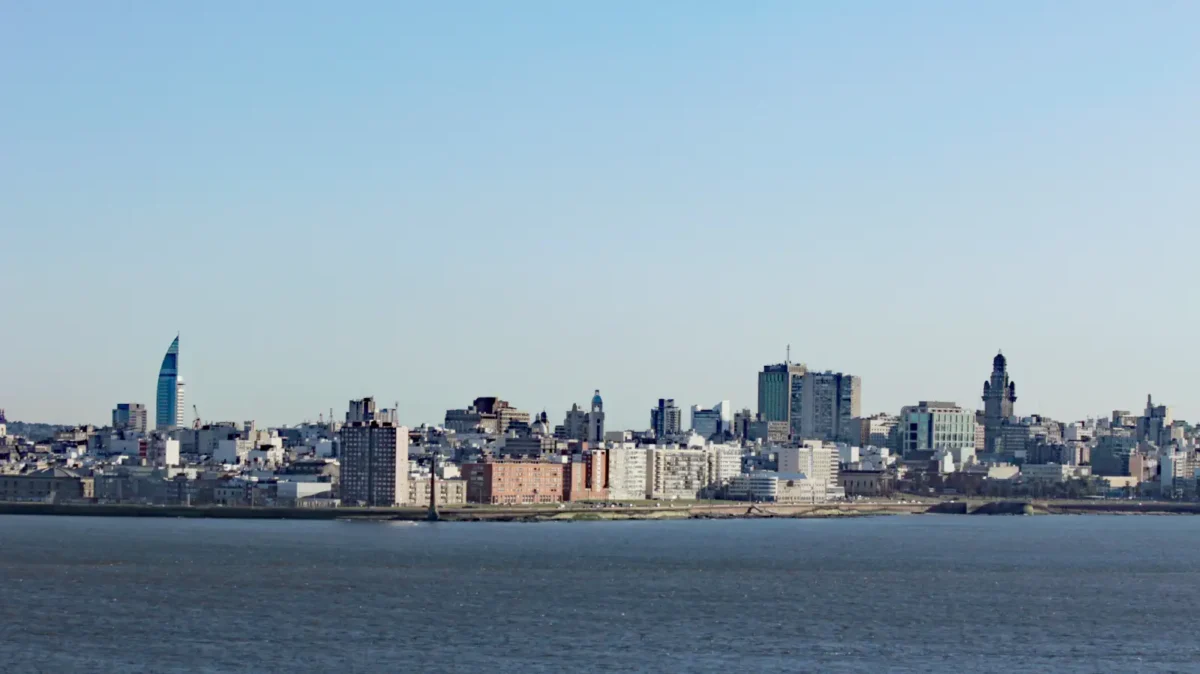 The port city of Montevideo in Uruguay.