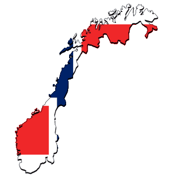 Map and flag of Norway