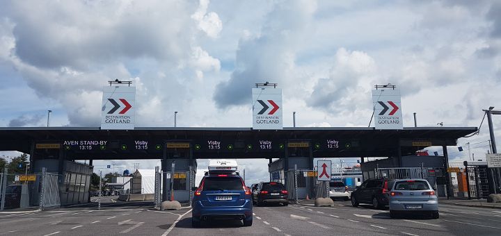 The check-in area of Destination Gotland in the port of Nynäshamn was also used for Hansa Destinations' Ferry.