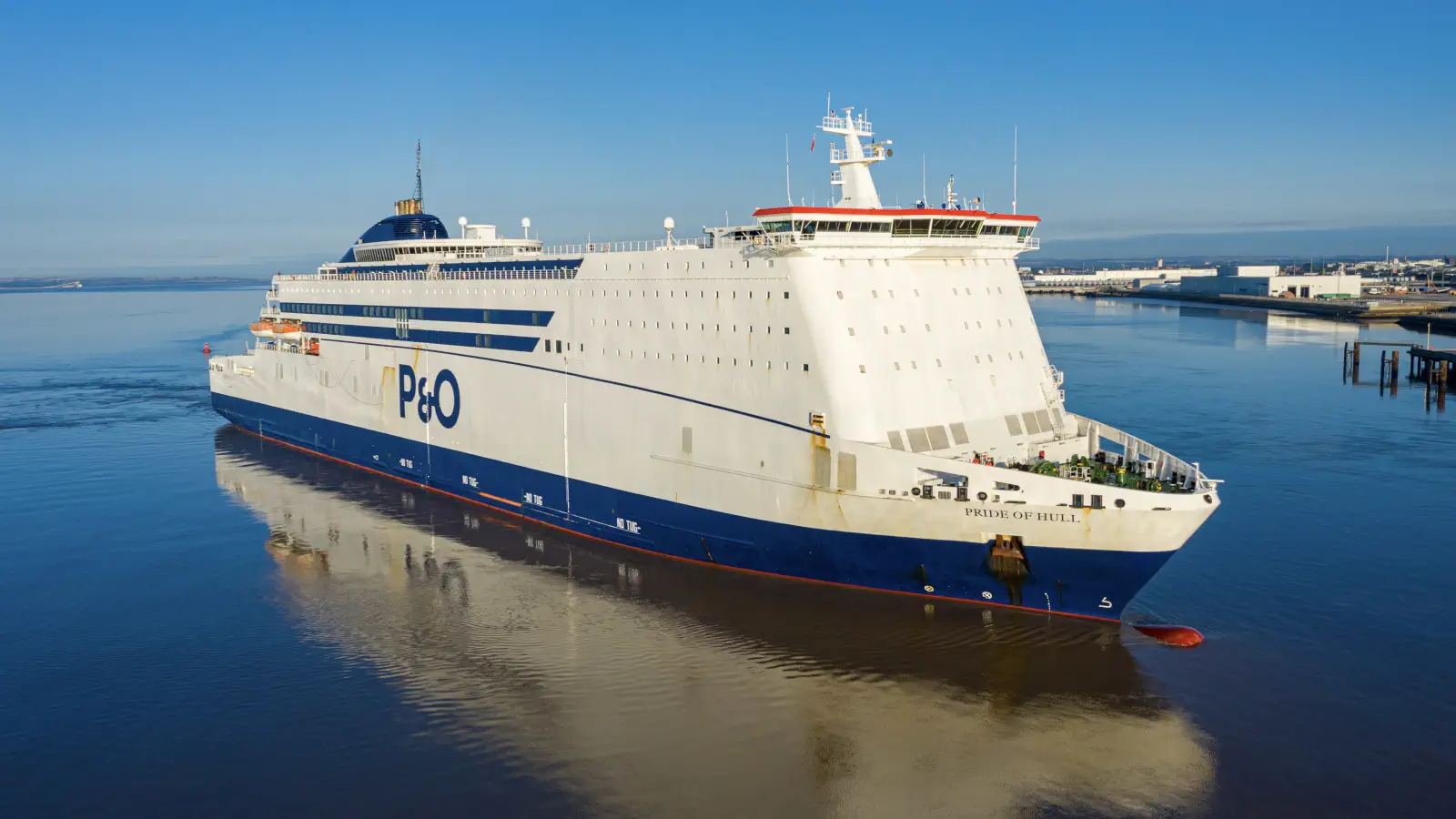 The P&O Ferries cruise ferry Pride of Hull sails between Rotterdam and Hull.