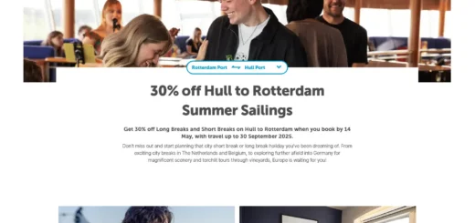 P&O Ferries summer travel offer with 30% discount.