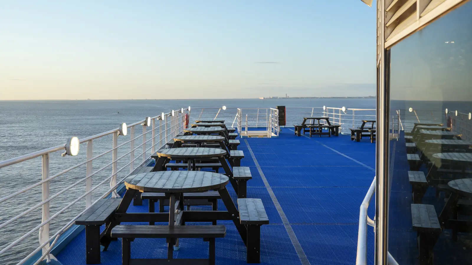 The outside deck of the Pride of Rotterdam.