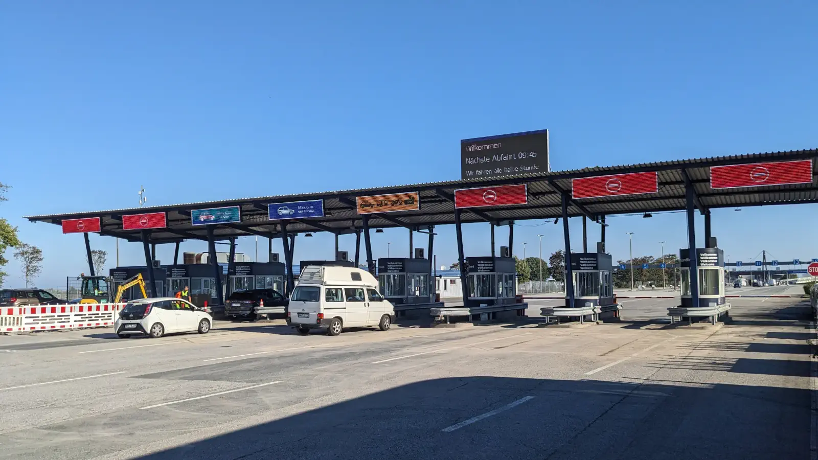Scandlines check-in for vehicles in Puttgarden.