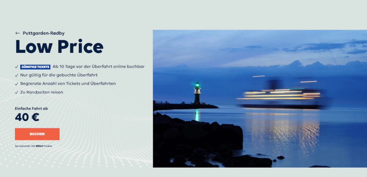 Scandlines Low Price Ticket - travel to Denmark & Sweden from €40 with Ferry