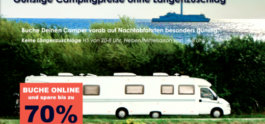 Scandlines Camper Ticket with low prices for motorhomes and cars with caravans without length surcharge.