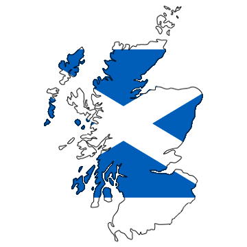 Map and flag of Scotland