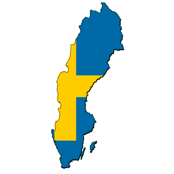 Sweden Map and flag of Sweden