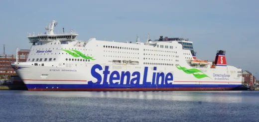 The Stena Line Ferry Stena Germanica at the ferry terminal in Kiel.