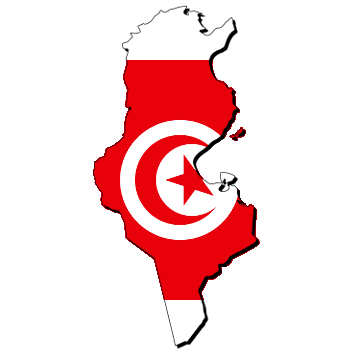 Tunisia Map and flag of Tunisia