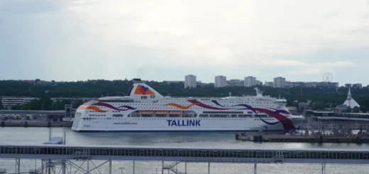 The Tallink Ferry Baltic Queen in the port of Tallinn.
