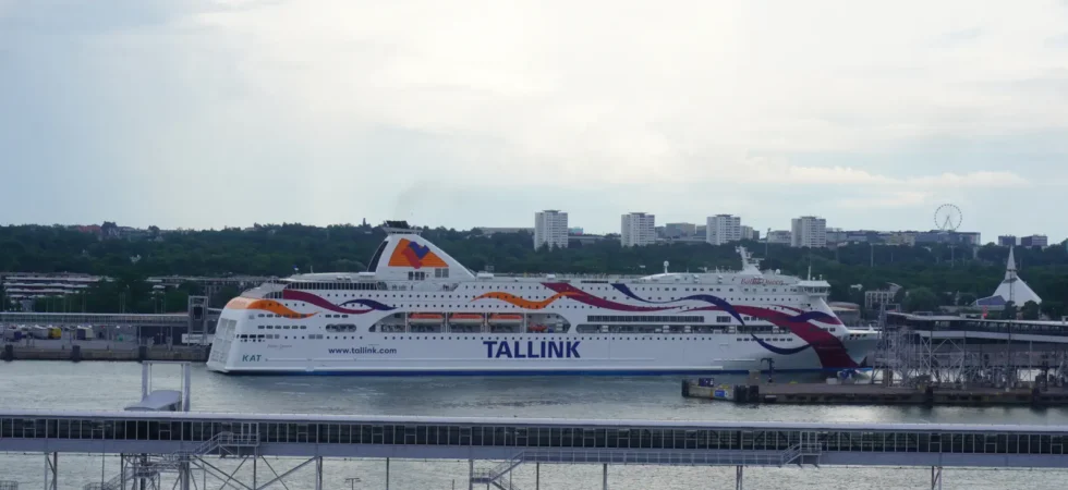 The Tallink Ferry Baltic Queen in the port of Tallinn.